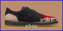 Air Jordan 1 Low SP Men's US 13 Solefly Collab Black Tan Red Gum Retro Nike MIA