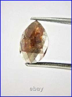 Big 1.56tcw Red Brown Pear Rose Cut Natural Diamond For Wedding Ring Low Price