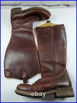 Billy Reid Womens Sz 8 Knee High Riding Boots Red Brown Leather Made In Italy