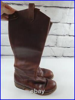 Billy Reid Womens Sz 8 Knee High Riding Boots Red Brown Leather Made In Italy