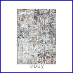 Bloom Rugs Washable Non-Slip 9' x 12' Rug Gray/Red/Brown Modern Abstract Ar