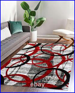 Chester Abstract Red/Brown Decor Area Rug Carpet