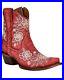 Corral Women's Flowered Embroidery Ankle Western Booties Snip Toe Red/brown 9