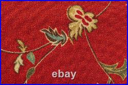 Custom Size Floral Red Hallway Slip Resistant Runner Rug 26/30/36 Wide