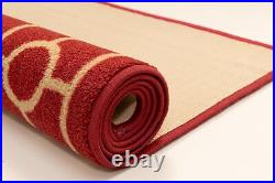 Custom Size Red Design Hallway Slip Resistant Runner Rug 31 Width
