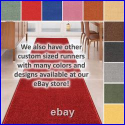 Custom Size SOLID GREY Stair Hallway Runner Rug Non Slip Rubber Back GRAY