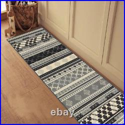 Custom Size Stair Hallway Runner Rug Rubber Back Non Skid Grey Kilim Design