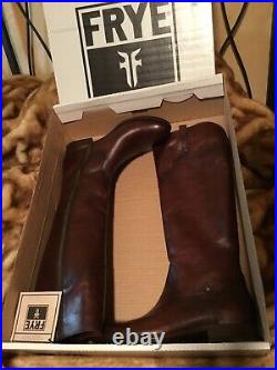 Frye Burgundy Leather Melissa Redwood Tab Riding Boots Knee High Sz 9 Mexico