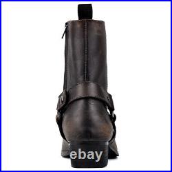 Men's Flat Faux Leather High-top Low-heeled Stylish Chelsea Casual Boots
