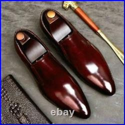 Mens Genuine Leather Business Formal Oxford Pointy Toe Wedding Dress Shoes 2021