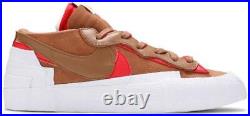 New Nike x Sacai Blazer Low'British Tan' White University Red (DD1877-200) 6.5