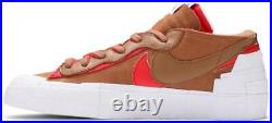 New Nike x Sacai Blazer Low'British Tan' White University Red (DD1877-200) 6.5