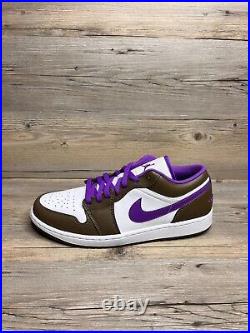 Nike Air Jordan 1 Low Mens Size 12 Palomino White Wild Berry 553558 215