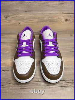 Nike Air Jordan 1 Low Mens Size 13 Palomino White Wild Berry 553558 215