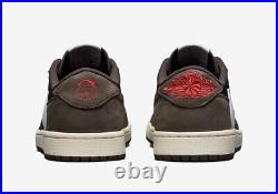 Nike Air Jordan 1 Low OG SP TRAVIS SCOTT size 12.5 Black Red Mocha. CQ4277-001
