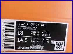 Nike Blazer Low 77 Premium Removable Swoosh Light Bone Sz 13 Dh4370-002