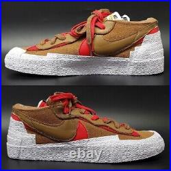 Nike Blazer Low Sacai Lt British Tan University Red DD1877-200 Sneaker Men Us9
