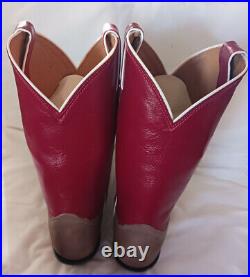 Nocona Alabama Crismson Tide Tan Vintage Cowhide Ladies Cowboy Boots 6.5 B NIB
