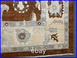 Oushak Brown/Ivory 10X14 Handmade Wool Rug # 12231