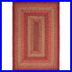 Red Braided Farmhouse Jute Rug in Rectangles Oval Runner for Kitchen