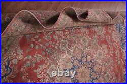 Red/ Brown Floral Mashaad Vintage Area Rug 9x13 Traditional Hand-knotted Carpet