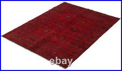 Traditional Hand-Knotted Bordered Tribal Carpet 5'0 x 6'6 Wool Area Rug