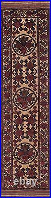 Traditional Hand-Knotted Floral Carpet 2'9 x 11'5 Oriental Wool Rug