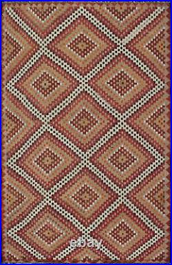 Traditional Hand woven Carpet 6'7 x 10'2 Flat Weave Kilim Rug