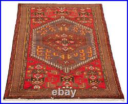 Traditional Vintage Hand-Knotted Carpet 3'1 x 5'1 Wool Area Rug
