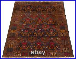 Traditional Vintage Hand-Knotted Carpet 3'7 x 5'10 Wool Area Rug
