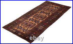 Traditional Vintage Hand-Knotted Carpet 3'8 x 7'7 Wool Area Rug