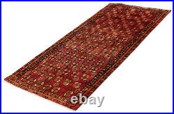 Traditional Vintage Hand-Knotted Carpet 4'1 x 8'9 Wool Area Rug