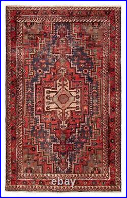 Traditional Vintage Hand-Knotted Carpet 4'3 x 6'11 Wool Area Rug
