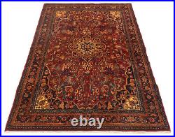 Vintage Bordered Hand-Knotted Carpet 5'2 x 9'4 Traditional Wool Rug