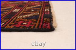 Vintage Hand-Knotted Area Rug 3'0 x 6'6 Traditional Wool Carpet