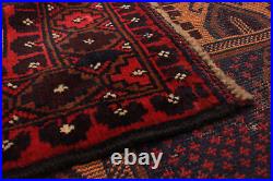 Vintage Hand-Knotted Area Rug 3'10 x 7'0 Traditional Wool Carpet