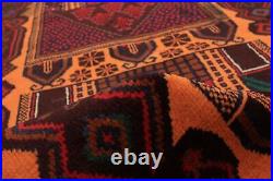 Vintage Hand-Knotted Area Rug 3'10 x 7'0 Traditional Wool Carpet