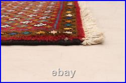 Vintage Hand-Knotted Area Rug 3'1 x 4'7 Traditional Wool Carpet