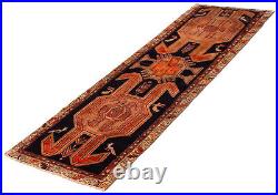 Vintage Hand-Knotted Area Rug 3'3 x 10'2 Traditional Wool Carpet