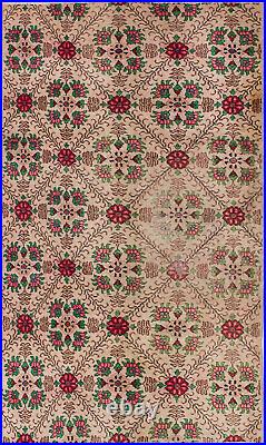Vintage Hand-Knotted Area Rug 4'0 x 6'8 Traditional Wool Carpet