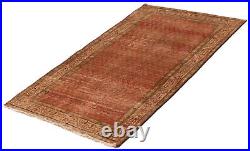Vintage Hand-Knotted Area Rug 4'0 x 6'9 Traditional Wool Carpet