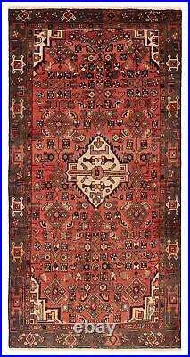 Vintage Hand-Knotted Area Rug 4'2 x 8'6 Traditional Wool Carpet