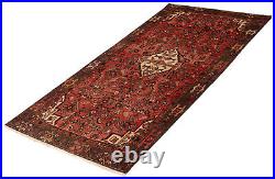 Vintage Hand-Knotted Area Rug 4'2 x 8'6 Traditional Wool Carpet