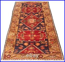 Vintage Hand-Knotted Area Rug 4'3 x 10'0 Traditional Wool Carpet