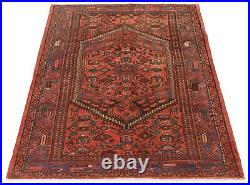 Vintage Hand-Knotted Area Rug 4'5 x 7'0 Traditional Wool Carpet