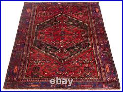 Vintage Hand-Knotted Area Rug 4'5 x 7'1 Traditional Wool Carpet