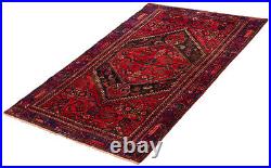Vintage Hand-Knotted Area Rug 4'5 x 7'1 Traditional Wool Carpet