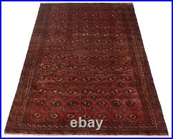 Vintage Hand-Knotted Area Rug 4'8 x 8'6 Traditional Wool Carpet