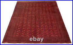 Vintage Hand-Knotted Area Rug 6'6 x 9'1 Traditional Wool Carpet