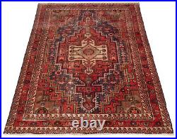 Vintage Hand-Knotted Turkish Carpet 4'3 x 6'11 Traditional Wool Rug
